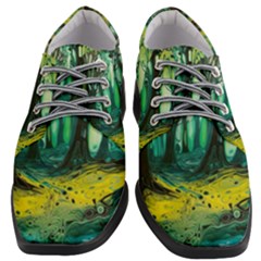 Trees Forest Mystical Forest Nature Junk Journal Landscape Nature Women Heeled Oxford Shoes