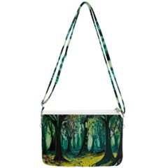 Trees Forest Mystical Forest Nature Junk Journal Landscape Nature Double Gusset Crossbody Bag by Maspions