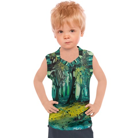 Trees Forest Mystical Forest Nature Junk Journal Landscape Nature Kids  Sport Tank Top by Maspions