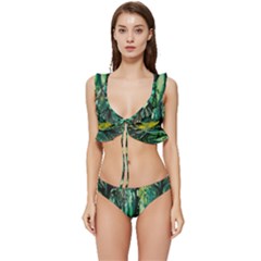 Trees Forest Mystical Forest Nature Junk Journal Landscape Nature Low Cut Ruffle Edge Bikini Set