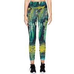 Trees Forest Mystical Forest Nature Junk Journal Landscape Nature Pocket Leggings 