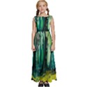 Trees Forest Mystical Forest Nature Junk Journal Landscape Nature Kids  Satin Sleeveless Maxi Dress View1