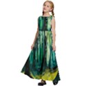 Trees Forest Mystical Forest Nature Junk Journal Landscape Nature Kids  Satin Sleeveless Maxi Dress View2