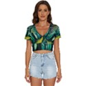 Trees Forest Mystical Forest Nature Junk Journal Landscape Nature V-Neck Crop Top View1