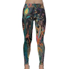 Trees Forest Mystical Forest Nature Junk Journal Landscape Classic Yoga Leggings by Maspions