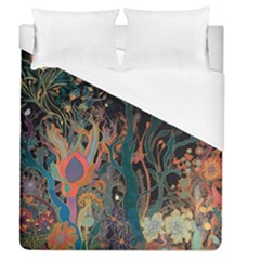 Trees Forest Mystical Forest Nature Junk Journal Landscape Duvet Cover (queen Size)