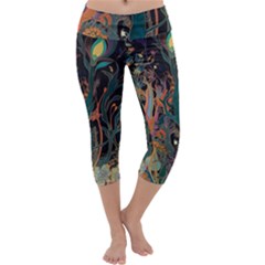 Trees Forest Mystical Forest Nature Junk Journal Landscape Capri Yoga Leggings