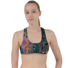 Trees Forest Mystical Forest Nature Junk Journal Landscape Criss Cross Racerback Sports Bra