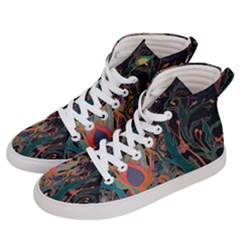 Trees Forest Mystical Forest Nature Junk Journal Landscape Women s Hi-top Skate Sneakers