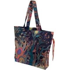 Trees Forest Mystical Forest Nature Junk Journal Landscape Drawstring Tote Bag