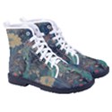 Flowers Trees Forest Mystical Forest Nature Junk Journal Scrapbooking Background Landscape Women s High-Top Canvas Sneakers View3