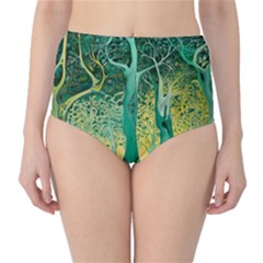 Trees Forest Mystical Forest Nature Junk Journal Scrapbooking Background Landscape Classic High-waist Bikini Bottoms