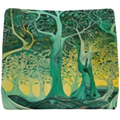 Trees Forest Mystical Forest Nature Junk Journal Scrapbooking Background Landscape Seat Cushion by Maspions