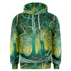 Trees Forest Mystical Forest Nature Junk Journal Scrapbooking Background Landscape Men s Overhead Hoodie