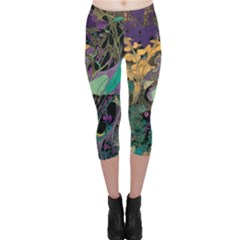 Flowers Trees Forest Mystical Forest Nature Capri Leggings 