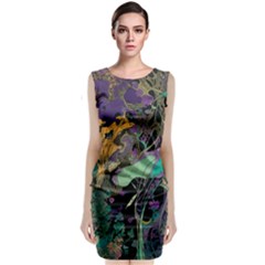 Flowers Trees Forest Mystical Forest Nature Sleeveless Velvet Midi Dress