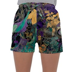 Flowers Trees Forest Mystical Forest Nature Sleepwear Shorts