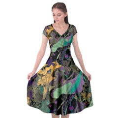 Flowers Trees Forest Mystical Forest Nature Cap Sleeve Wrap Front Dress by Maspions