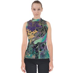 Flowers Trees Forest Mystical Forest Nature Mock Neck Shell Top