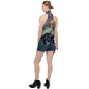 Flowers Trees Forest Mystical Forest Nature Halter Asymmetric Satin Top View2