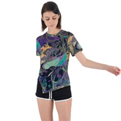 Flowers Trees Forest Mystical Forest Nature Asymmetrical Short Sleeve Sports T-shirt by Maspions