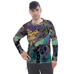 Flowers Trees Forest Mystical Forest Nature Men s Pique Long Sleeve T-shirt