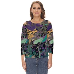 Flowers Trees Forest Mystical Forest Nature Cut Out Wide Sleeve Top