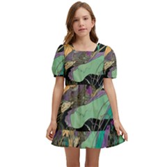 Flowers Trees Forest Mystical Forest Nature Kids  Short Sleeve Dolly Dress