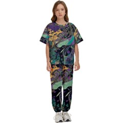 Flowers Trees Forest Mystical Forest Nature Kids  T-shirt And Pants Sports Set by Maspions