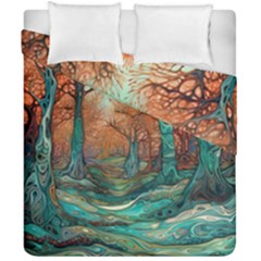 Trees Tree Forest Mystical Forest Nature Junk Journal Scrapbooking Landscape Nature Duvet Cover Double Side (california King Size)