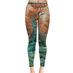 Trees Tree Forest Mystical Forest Nature Junk Journal Scrapbooking Landscape Nature Inside Out Leggings