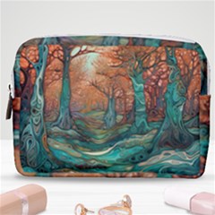 Trees Tree Forest Mystical Forest Nature Junk Journal Scrapbooking Landscape Nature Make Up Pouch (medium)