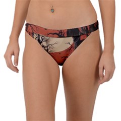 Comic Gothic Macabre Vampire Haunted Red Sky Band Bikini Bottoms