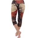 Comic Gothic Macabre Vampire Haunted Red Sky Capri Yoga Leggings View4