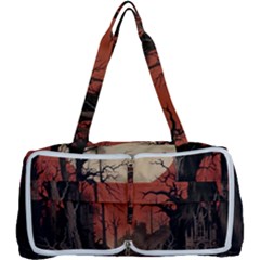 Comic Gothic Macabre Vampire Haunted Red Sky Multi Function Bag by Maspions