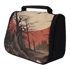 Comic Gothic Macabre Vampire Haunted Red Sky Full Print Travel Pouch (small) by Maspions