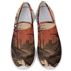 Comic Gothic Macabre Vampire Haunted Red Sky Men s Slip On Sneakers