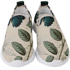 Butterflies Butterfly Botanical Nature Sketch Junk Journal Field Notes Paper Vintage Ephemera Kids  Slip On Sneakers