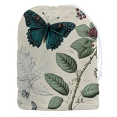 Butterflies Butterfly Botanical Nature Sketch Junk Journal Field Notes Paper Vintage Ephemera Drawstring Pouch (3xl)