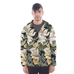 Flower Blossom Bloom Botanical Spring Nature Floral Pattern Leaves Men s Hooded Windbreaker