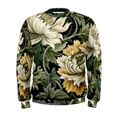 Flower Blossom Bloom Botanical Spring Nature Floral Pattern Leaves Men s Sweatshirt