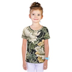 Flower Blossom Bloom Botanical Spring Nature Floral Pattern Leaves Kids  One Piece T-shirt