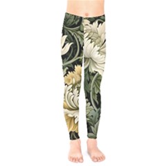 Flower Blossom Bloom Botanical Spring Nature Floral Pattern Leaves Kids  Leggings