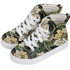 Flower Blossom Bloom Botanical Spring Nature Floral Pattern Leaves Kids  Hi-top Skate Sneakers