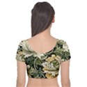 Flower Blossom Bloom Botanical Spring Nature Floral Pattern Leaves Velvet Short Sleeve Crop Top  View2