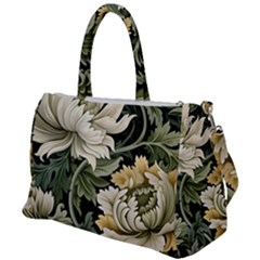 Flower Blossom Bloom Botanical Spring Nature Floral Pattern Leaves Duffel Travel Bag by Maspions