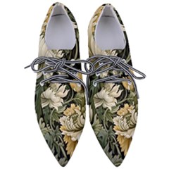 Flower Blossom Bloom Botanical Spring Nature Floral Pattern Leaves Pointed Oxford Shoes