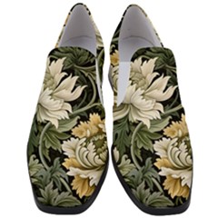 Flower Blossom Bloom Botanical Spring Nature Floral Pattern Leaves Women Slip On Heel Loafers