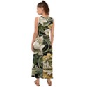 Flower Blossom Bloom Botanical Spring Nature Floral Pattern Leaves V-Neck Chiffon Maxi Dress View2