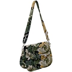 Flower Blossom Bloom Botanical Spring Nature Floral Pattern Leaves Saddle Handbag